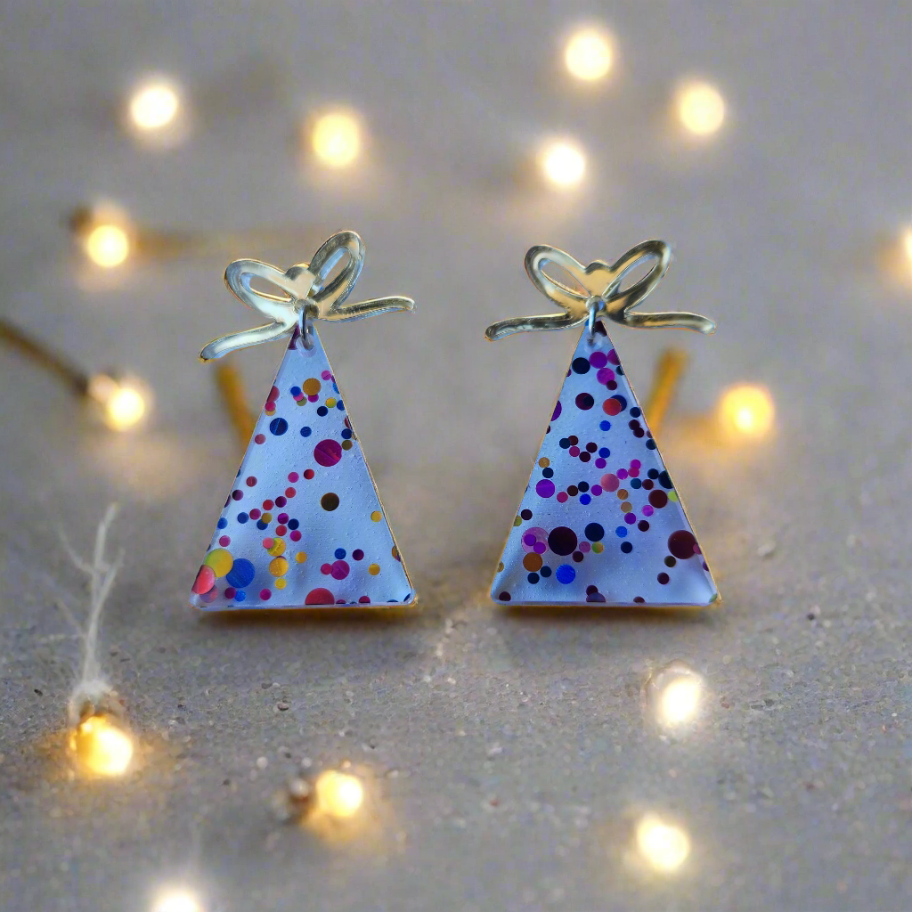 Christmas Tree and Bow Earrings