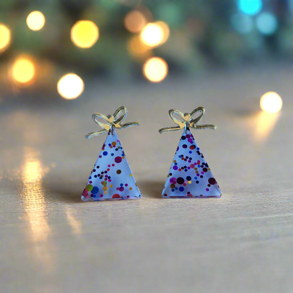 Christmas Tree and Bow Earrings